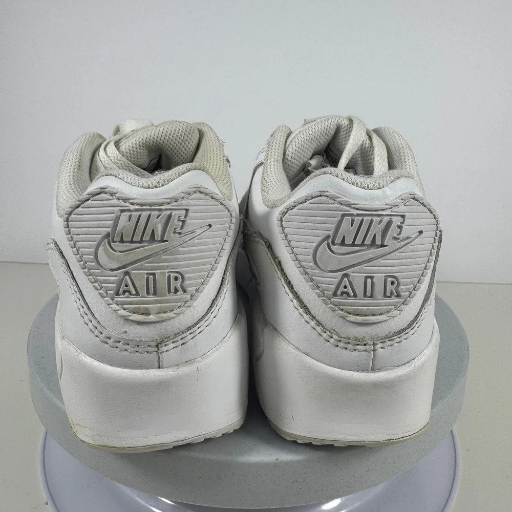 Nike‎ Boys Sneakers Air Max 90 Leather Cushioned Streetwear White US 5.5Y